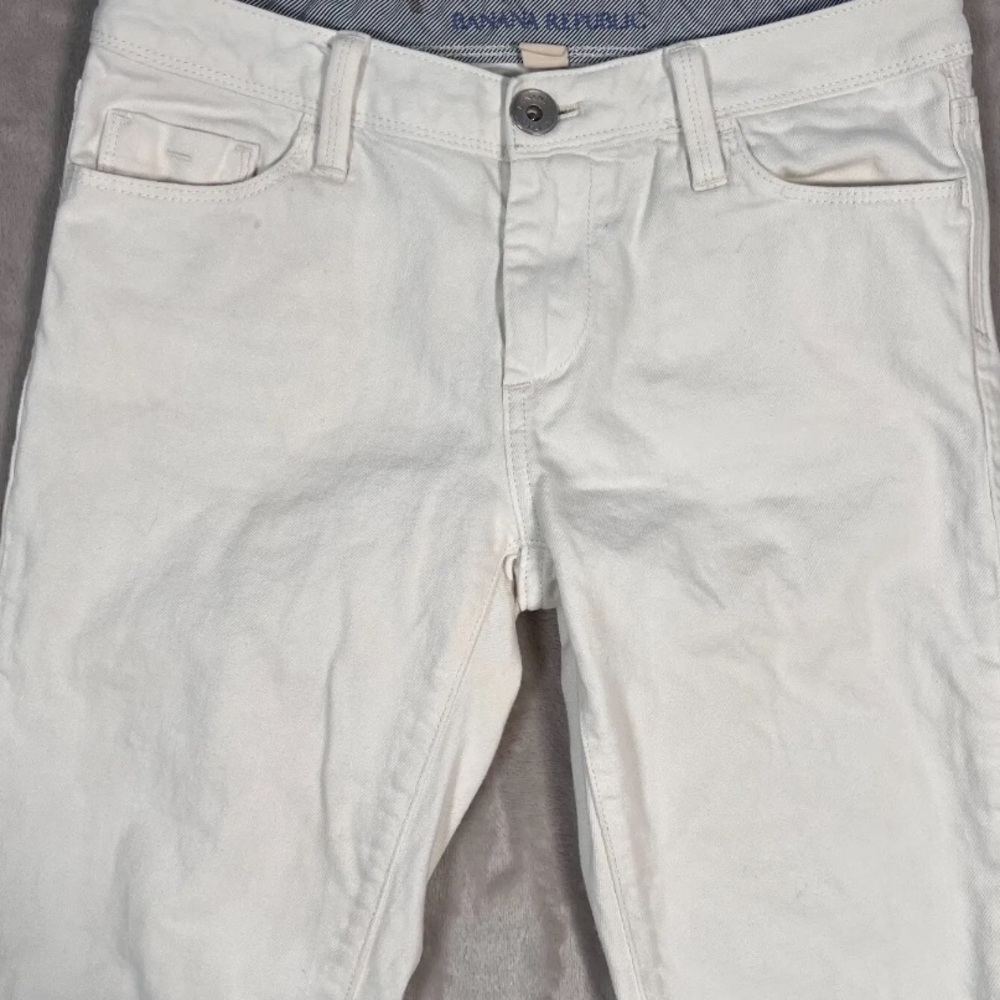BANANA REPUBLIC WHITE SKINNY CROP DENIMS - Picture 9 of 15